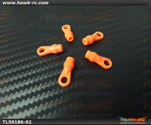 Tarot 450/500DFC Ball Link Ends (Neon Orange, 5pcs)